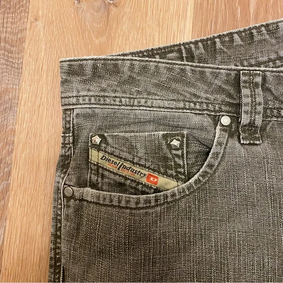 Diesel Industry Straight Leg Gray Denim Jeans Size 38 VTG Classic Grunge Fall - Picture 3 of 7